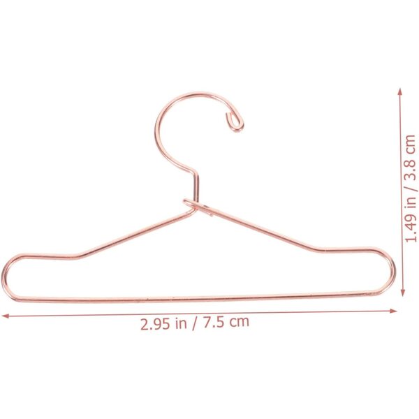 VICASKY Set 10 Mini Cintre in Metallo per Vestiti di Bambole Colore Oro Rosa