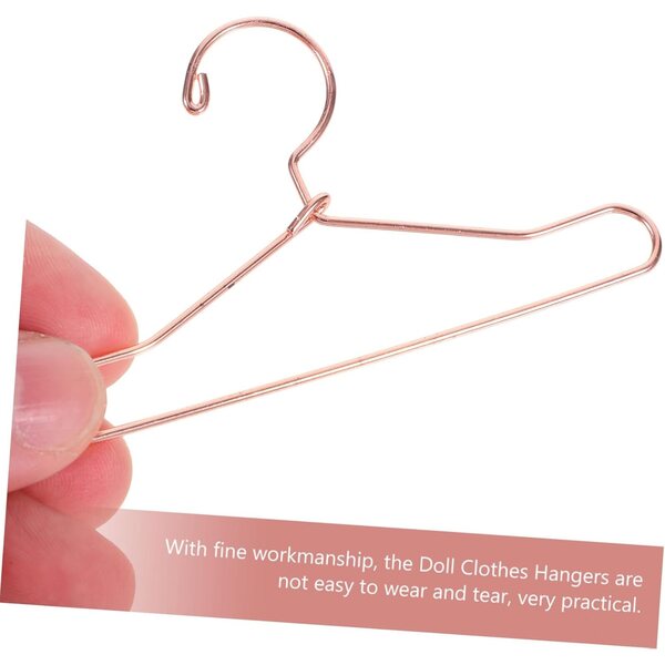 VICASKY Set 10 Mini Cintre in Metallo per Vestiti di Bambole Colore Oro Rosa