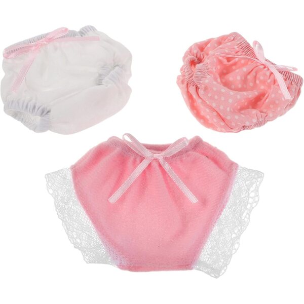 Gatuida Set 3 Pannolini Riutilizzabili per Bambole Mini con Colori Assortiti