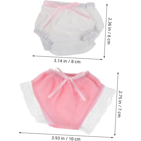 Gatuida Set 3 Pannolini Riutilizzabili per Bambole Mini con Colori Assortiti