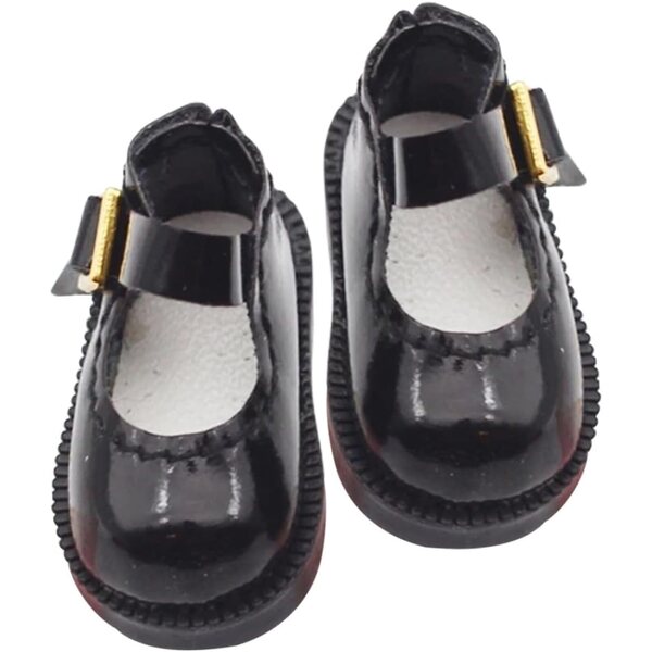Gatuida Mini Scarpe Nere per Bambole 3,2 cm - Accessori DIY per Mini Case e BJD