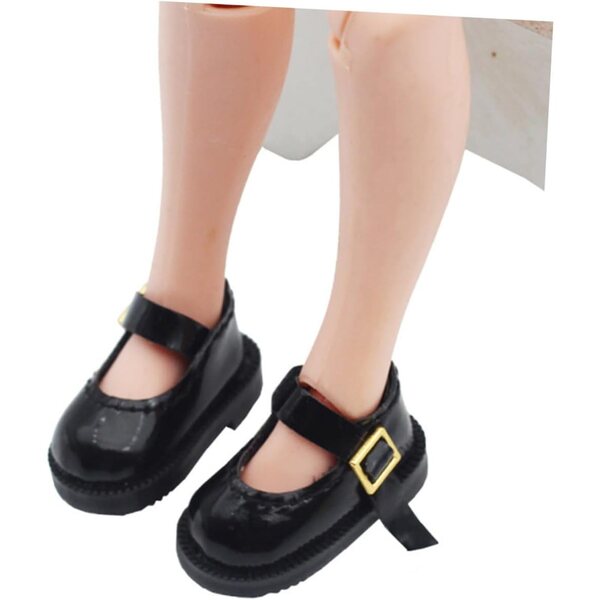 Gatuida Mini Scarpe Nere per Bambole 3,2 cm - Accessori DIY per Mini Case e BJD