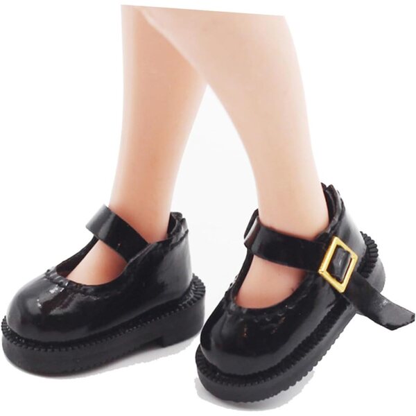 Gatuida Mini Scarpe Nere per Bambole 3,2 cm - Accessori DIY per Mini Case e BJD