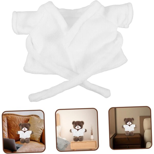 VICASKY Peignoir Miniature per Bambole e Peluche – Morbido e Confortevole Bianco