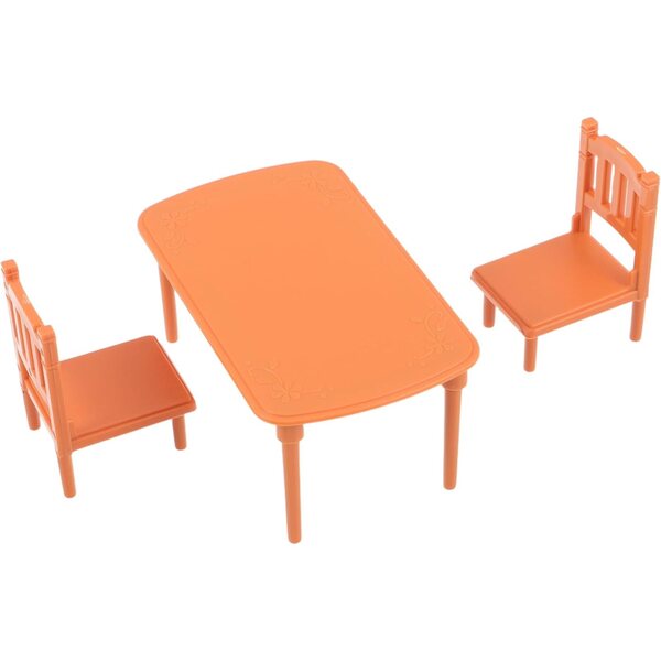 Didiseaon Set Mobili Mini Tavolo e Sedie in Plastica per Casa delle Bambole Cachi