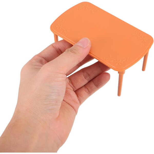 Didiseaon Set Mobili Mini Tavolo e Sedie in Plastica per Casa delle Bambole Cachi
