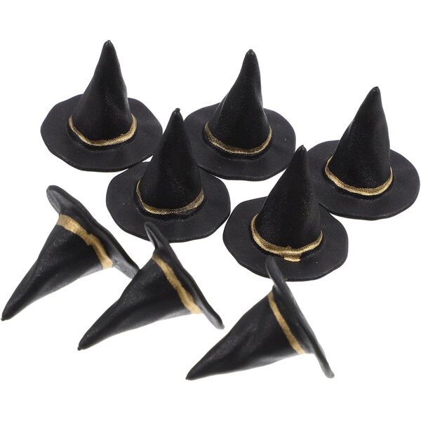 Gatuida 20 schwarze Mini-Hüte für Halloween-Dekorationen und DIY-Zubehör