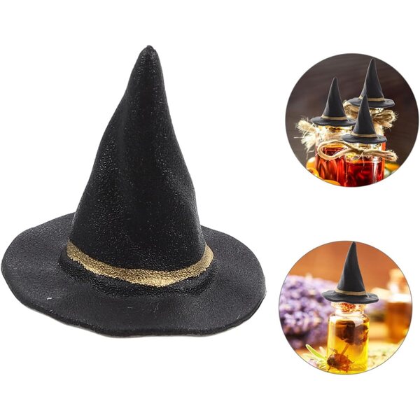 Gatuida 20 schwarze Mini-Hüte für Halloween-Dekorationen und DIY-Zubehör