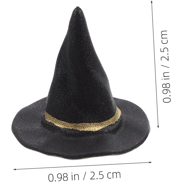 Gatuida 20 schwarze Mini-Hüte für Halloween-Dekorationen und DIY-Zubehör