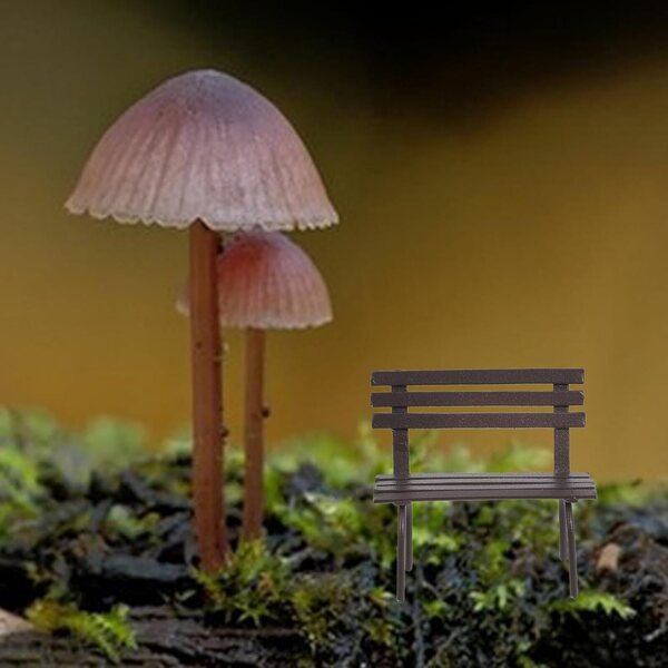 Anneome Miniaturbank 2 Stück aus schwarzem Eisen für Dioramen und Puppenhäuser 6,5x3x6 cm