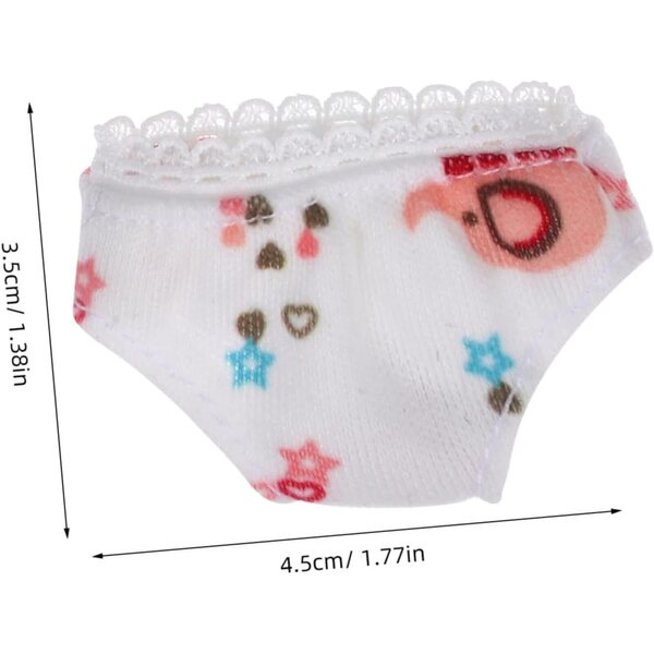 Gatuida Mini Culottes Bianche per Bambole in Tessuto, Accessori Riutilizzabili Set da 3