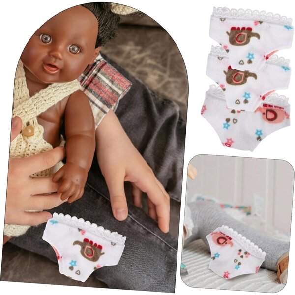 Gatuida Mini Culottes Bianche per Bambole in Tessuto, Accessori Riutilizzabili Set da 3