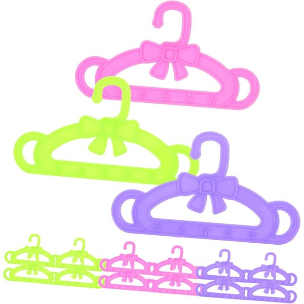 Gatuida Set 15 Mini Cintres in Plastica Colorati per Abiti di Bambole Bambini