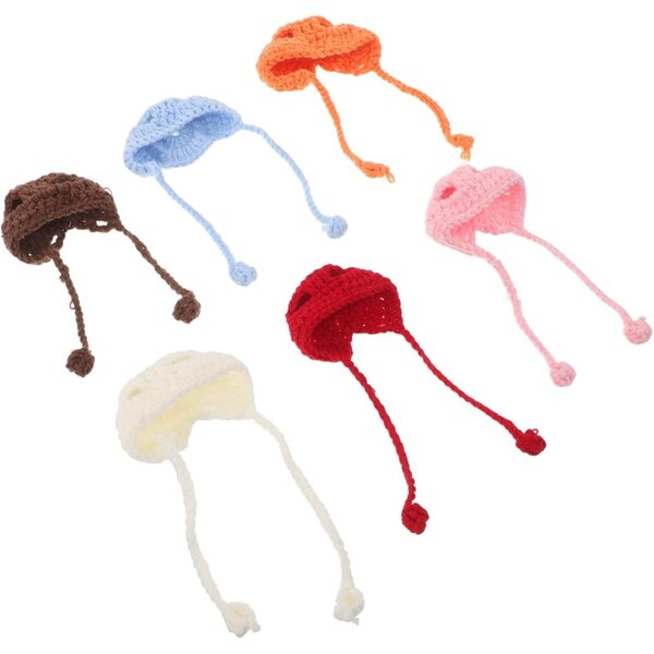 Gatuida Set 6 Mini Cappelli di Lana fatti a Mano per Pupazzi e Decorazioni Natalizie