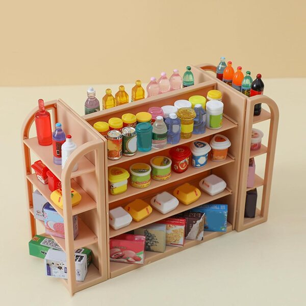 Mini scaffali supermercato in miniatura per casa delle bambole - mobili salvaspazio