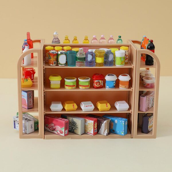 Mini scaffali supermercato in miniatura per casa delle bambole - mobili salvaspazio