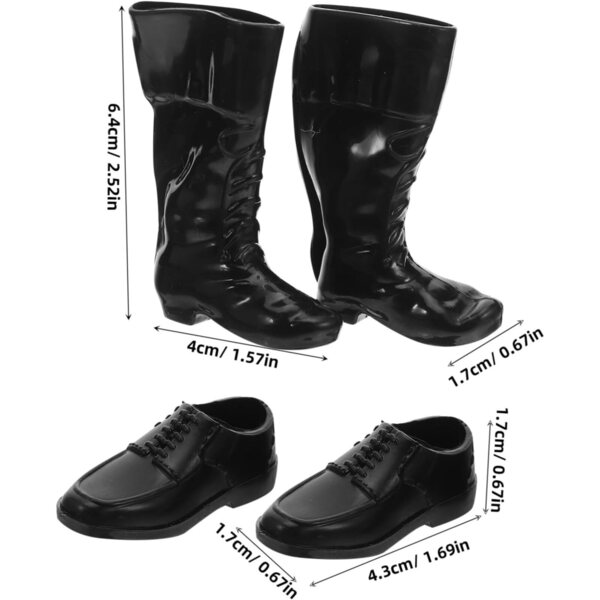 25 paia di piccole scarpe in plastica per bambole – accessori neri per casa delle bambole