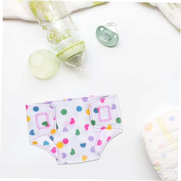 HEMOTON Set di 4 Pannolini Riutilizzabili per Bambole - Biancheria Intima di Stoffa Comoda e Pratica