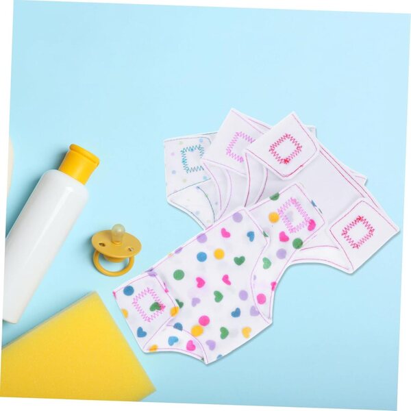 HEMOTON Set di 4 Pannolini Riutilizzabili per Bambole - Biancheria Intima di Stoffa Comoda e Pratica
