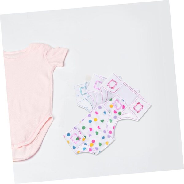 HEMOTON Set di 4 Pannolini Riutilizzabili per Bambole - Biancheria Intima di Stoffa Comoda e Pratica