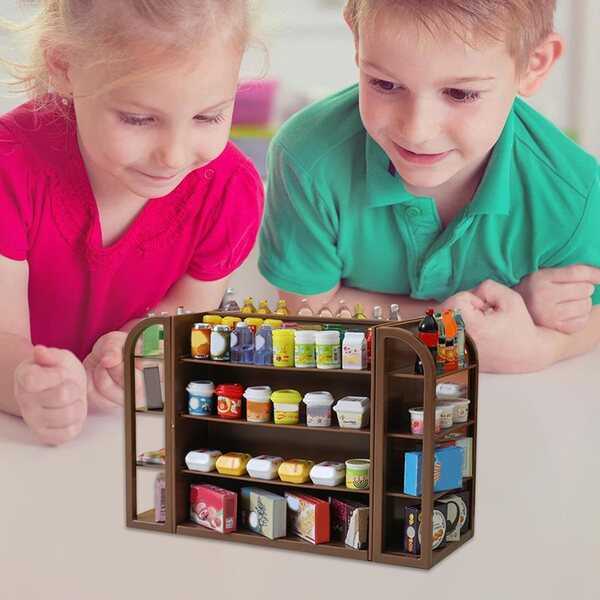 Mini scaffali supermercato in miniatura per casa delle bambole e giochi di ruolo