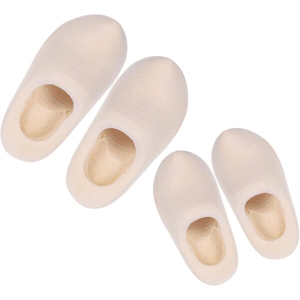 Holibanna Mini Scarpe in Legno Decorazione Casa Bambole DIY 2 Paia Beige