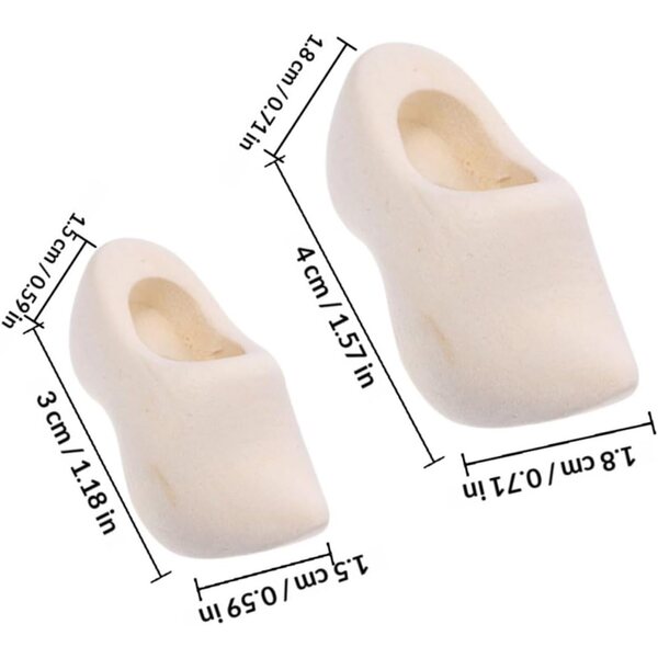 Holibanna Mini Scarpe in Legno Decorazione Casa Bambole DIY 2 Paia Beige