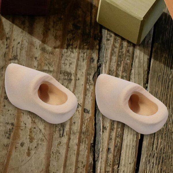 Holibanna Mini Scarpe in Legno Decorazione Casa Bambole DIY 2 Paia Beige