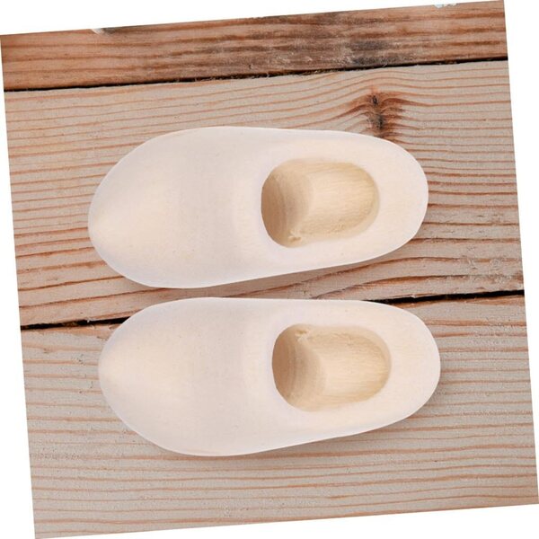 Holibanna Mini Scarpe in Legno Decorazione Casa Bambole DIY 2 Paia Beige