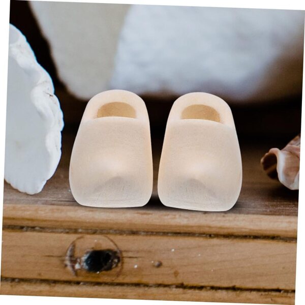Holibanna Mini Scarpe in Legno Decorazione Casa Bambole DIY 2 Paia Beige