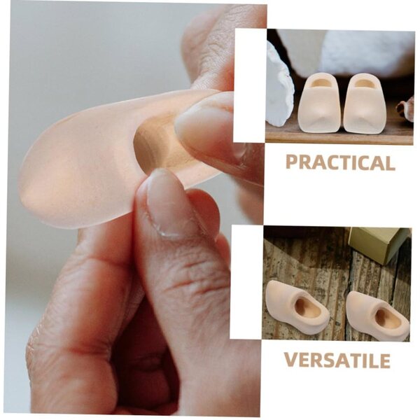 Holibanna Mini Scarpe in Legno Decorazione Casa Bambole DIY 2 Paia Beige