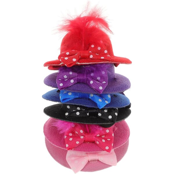 Gatuida Set mit 6 Mini-Hüten mit Punkten für Puppen, leichtes Zubehör für Dekorationen und Partys