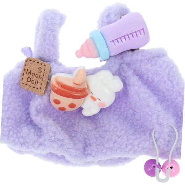 HEMOTON Komplettes Kleidungsset für Puppen mit Latzhose und Haube aus weißer Wolle