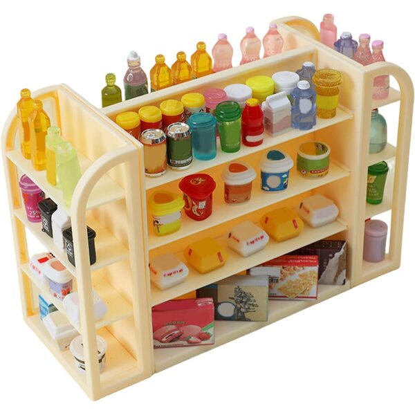 Mini scaffali in miniatura per supermercati, mobili decorativi per casa e giochi di ruolo