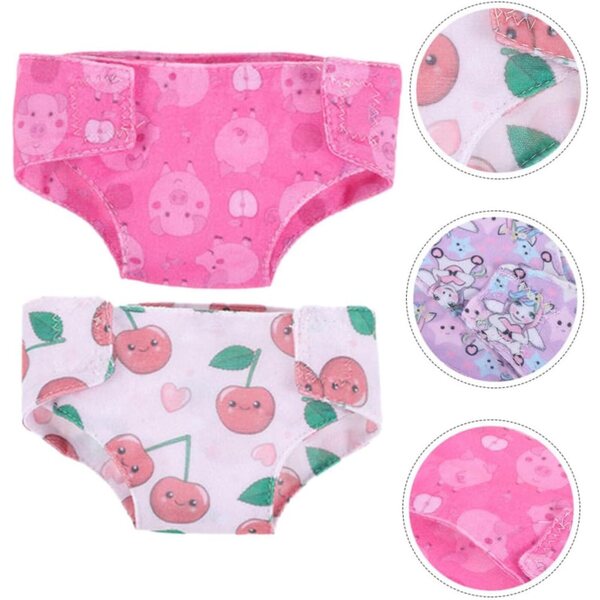 Gatuida 2 Culottes in Tessuto per bamboles 18 cm - Sottovesti Lavabili e Riutilizzabili