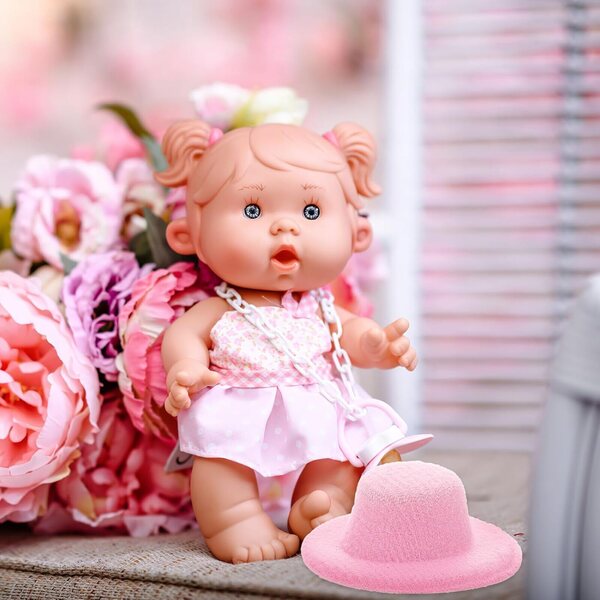 20 Mini Cappelli in Tessuto Rosa per Bambole - Accessori Decorativi Gatuida