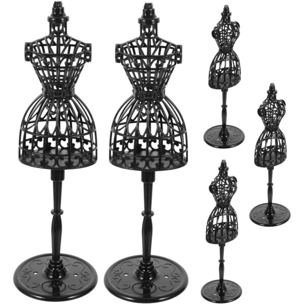 VICASKY Set mit 5 Mini-Puppenpuppen-Kleiderpuppen aus schwarzem, kompaktem Kunststoff