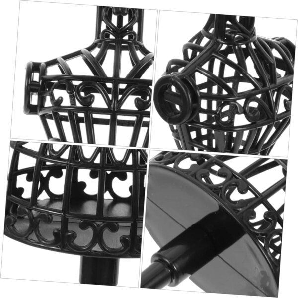 VICASKY Set 5 Mini Manichini per Vestiti di Bambole in Plastica Neri Compatti