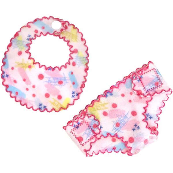 VICASKY Set Culotte e Bavaglino in Tessuto Lavabili per bambole - Accessori Classici e Pratici