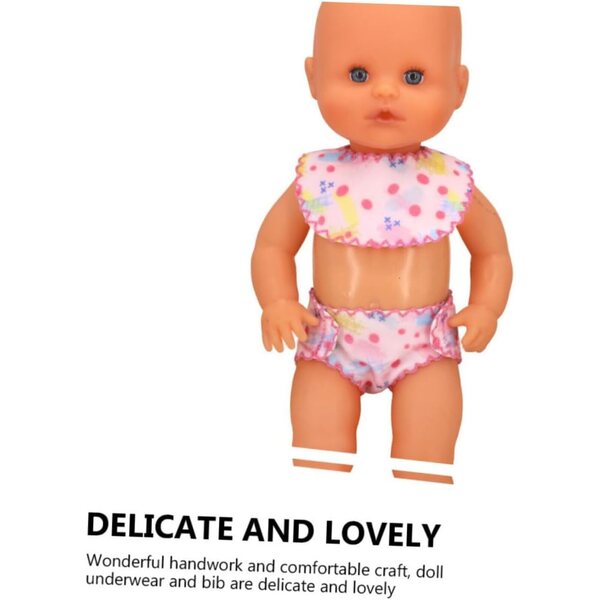 VICASKY Set Culotte e Bavaglino in Tessuto Lavabili per bambole - Accessori Classici e Pratici