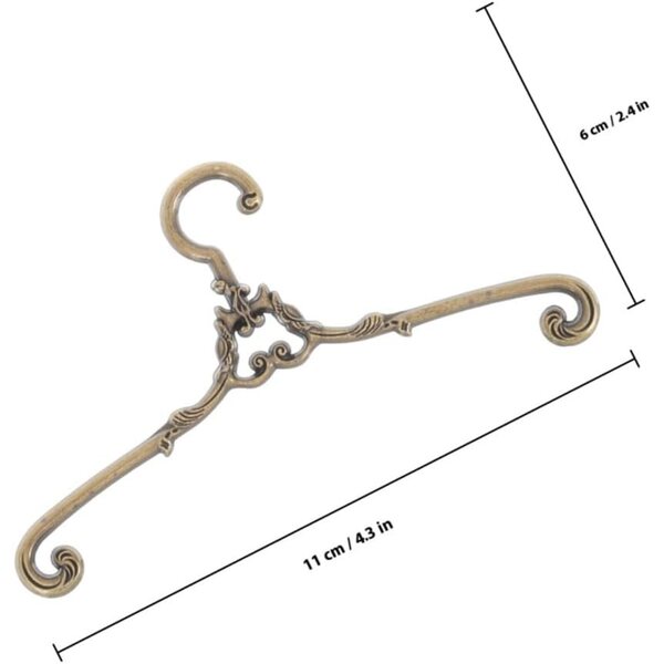 Gatuida mini cintres vintage in lega per abiti da bambola - set 4 pezzi dorati e bronzo