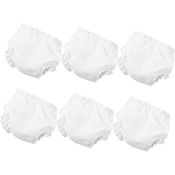 Toddmomy Set 6 Mutandine Regolabili Bianche per Bambole - Accessori Premium Gioco e Nidoo