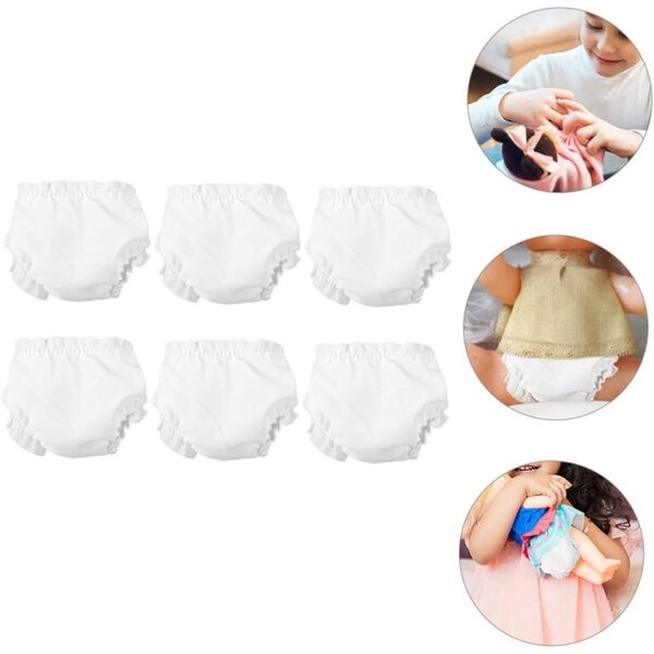 Toddmomy Set 6 Mutandine Regolabili Bianche per Bambole - Accessori Premium Gioco e Nidoo
