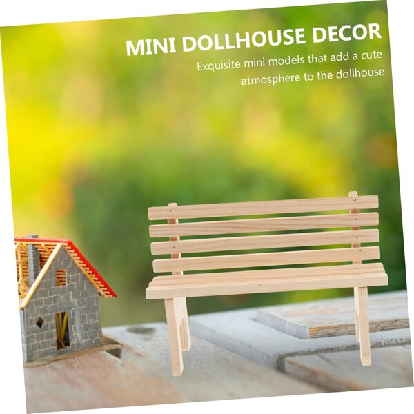 Set Miniature SEWACC: Banco e Sedia in Legno per Casa di Bambola, Arredo Giardino e Salotto