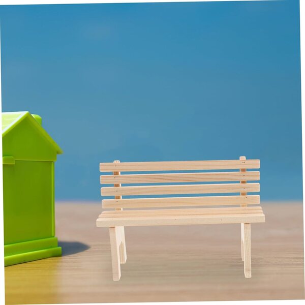 Set Miniature SEWACC: Banco e Sedia in Legno per Casa di Bambola, Arredo Giardino e Salotto