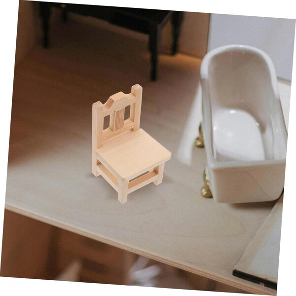 Set Miniature SEWACC: Banco e Sedia in Legno per Casa di Bambola, Arredo Giardino e Salotto