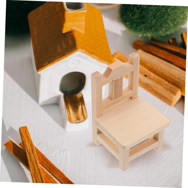 Set Miniature SEWACC: Banco e Sedia in Legno per Casa di Bambola, Arredo Giardino e Salotto