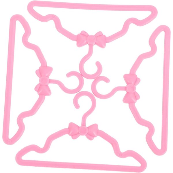 Gatuida 100 Mini Cintres Rosa Plastica per Bambole e Miniature 5,5x3,2 cm