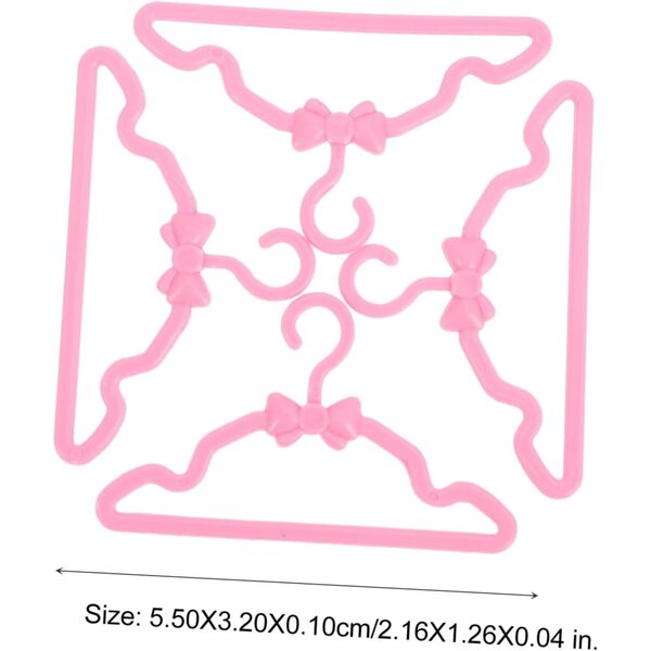 Gatuida 100 Mini Cintres Rosa Plastica per Bambole e Miniature 5,5x3,2 cm