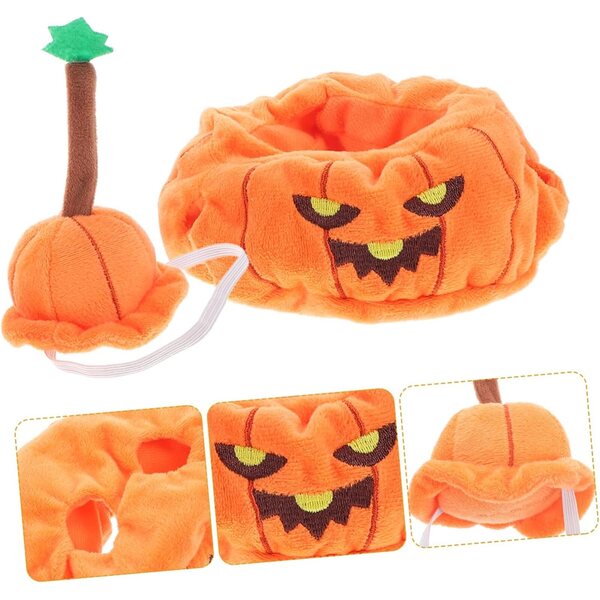 HEMOTON Costume da bambola zucca di Halloween con mini cappuccio per bambole in miniatura